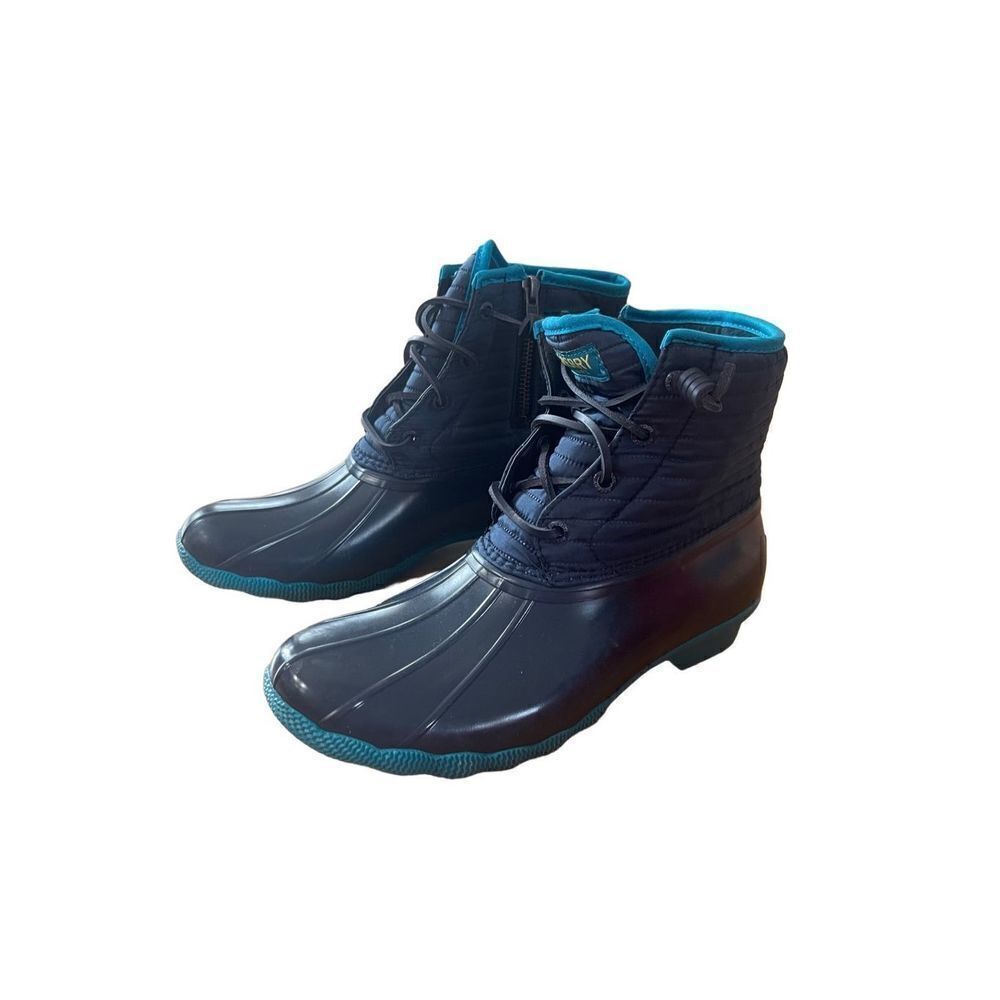 Sperry Womens Navy Blue Top Sider Saltwater Puff Duck Rain Boot STS86707 Size 8